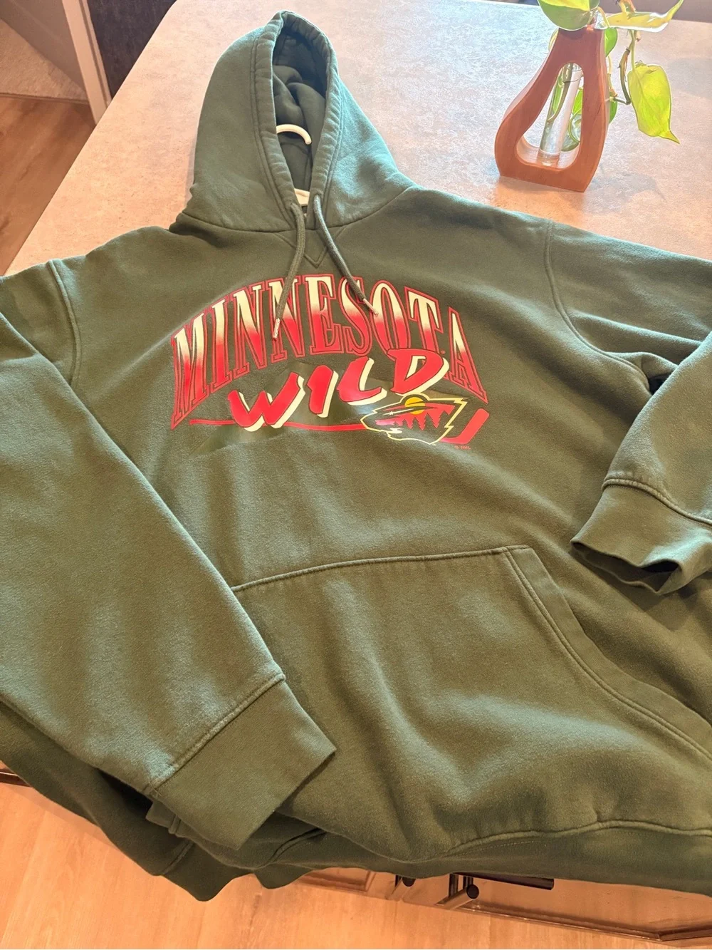 NHL Olive Green Pullover Hoodie with NHL Patch